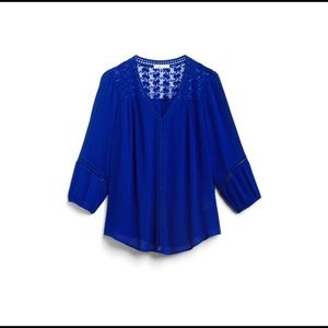 JohnPaulRichard Blue Raelinn Crochet detailed Top